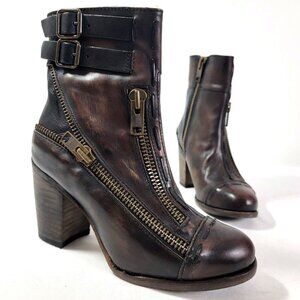 Freebird Brown Leather Ankle Boots